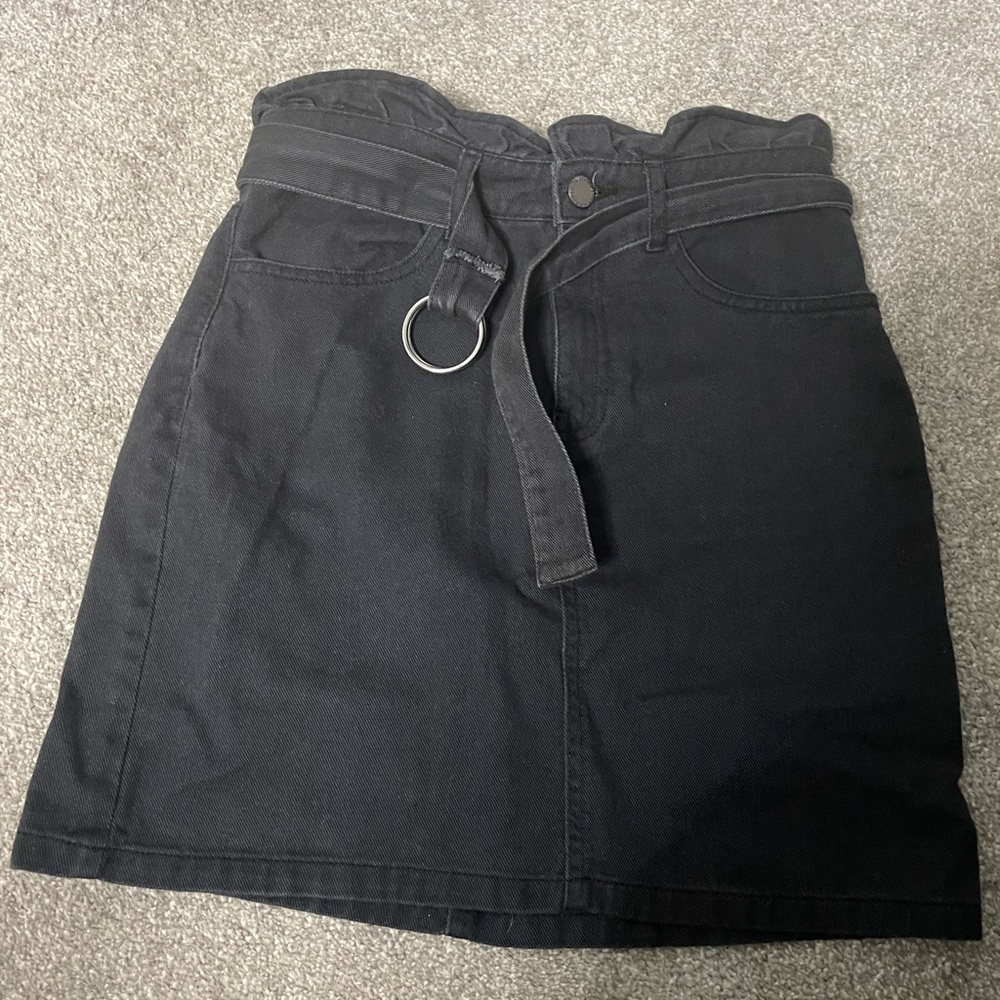 H&M Charcoal Denim skirt with matching belt